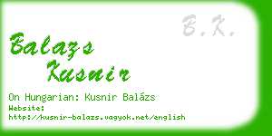 balazs kusnir business card